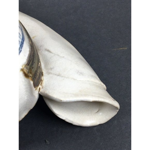 Vintage Pottery Ceramic Porcelain Blue & White Hand Painted Container  Signed - Picture 10 of 13